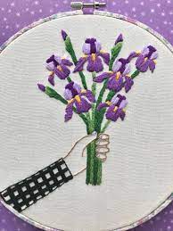 Hand Embroidery Pdf Pattern Iris Bouquet Digital Download Etsy In 2021 Hand Embroidery Patterns Machine Embroidery Designs Monogram Diy Embroidery Patterns