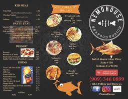 Maybe you would like to learn more about one of these? Online Menu Of Nemo House Restaurant Fontana Ca