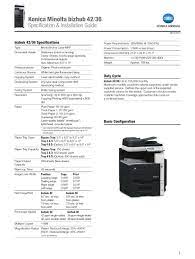 Konica minolta bizhub 36 manual content summary should you experience any problems, please contact your service representative. Konica Minolta Bizhub 42 Specification Installation Manual Pdf Download Manualslib