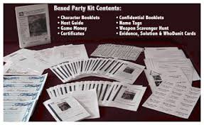 This mystery dinner party game for adults includes recipes, a shopping list, invitations and a tasty murder mystery to solve. Dinner And A Murder Mystery Games Murder Mystery Party Kits