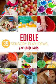 A really easy way to get started is to setup a pouring station, a add kitchen utensils or small toys for even more fun. 39 Edible Sensory Play Ideas For Little Kids Hands On As We Grow