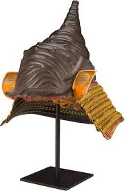 a shell shaped kawari kabuto eccentrically shaped helmet by mitsuhisa edo period 18th century samurai armor edo period samurai helmet