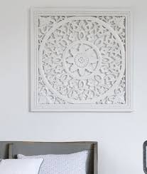 Contemporary partition geometric pattern for metal cutting, paper screen, laser metallic, wood machine, wall cut. Hand Carved Medium Wooden White Square Wall Panel With Ornate Circle Cut Out Design By Retreat Home Maison Rustic