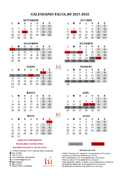La información se muestra por mes e incluye el número de semana. Calendario Escolar Curso 2021 2022 Sindicato Tu