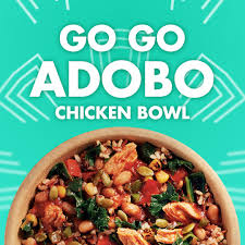 Minimally processed) chicken breast with vegetables served on top of brown & red rice, red quinoa and black barley with a guajillo chili sauce topped with roasted pepitas. Healthy Choice On Twitter Go Go Get An Adobo Chicken Power Bowl You Won T Be Disappointed