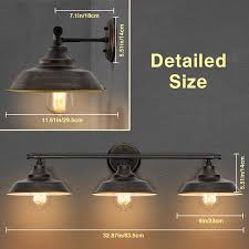 Light up your room with vanity lights, pendants & more from pottery barn®. Asewon Industrial Farmhouse Style 3 Light Bathroom Vanity Light Fixture Oil Rubbed Bronze Walmart Canada