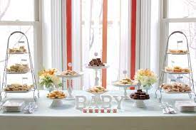 Baby Shower Food Display Neutral Baby Shower Coral Baby Showers Baby Shower