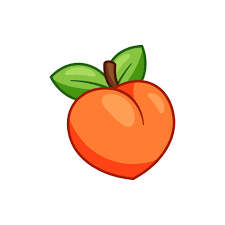 peach vector cartoon. Icon peach isolated on white background. 16182118  Vector Art at Vecteezy