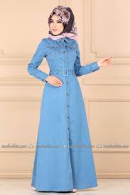 Moda Selvim Kemerli Kot Pardesu Ferace 9099w153 Acik Kot Denim Fashion Abaya Tarzi Basortusu Modasi
