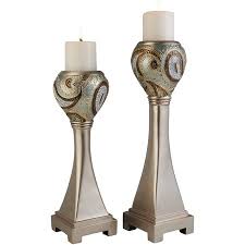 Ok Lighting Aurora Paisley Candleholder Set Of 2 16 And 19 H Walmart Com