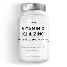 Maybe you would like to learn more about one of these? Amen Vitamin D Zinc K2 One Capsule A Day Whole Food Supplement