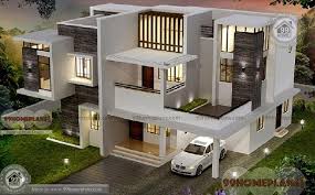 Four bedrooms, 2 baths and 1 garage stall. Attractive House Plan Ideas With 3d Elevation 4 Bedroom Kerala Style Contemporary Homes For Sale I House Structure Design 3d House Plans Kerala House Design