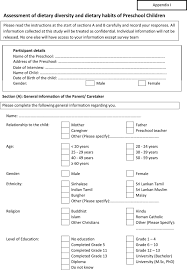 To develop and validate a food frequency questionnaire (ffq) to estimate the genistein intake in a malaysian population of pregnant women. Dietary Diversity And Food Intake Of Urban Preschool Children In North Western Sri Lanka Sirasa 2020 Maternal Amp Child Nutrition Wiley Online Library