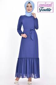 Kusakli Sifon Elbise Indigo Moda Merve Yeni Sezon Sifon Tesettur Elbise Modelleri Elbise Modelleri Sifon Elbise Elbise