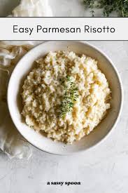 A Rich And Creamy Parmesan Risotto Recipe Italian Style Rice Made With Chicken Stock And Wine A De In 2020 Risotto Recipes Delicious Dinner Recipes Italian Recipes