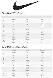Nike Girls Size Chart Nike Tennis