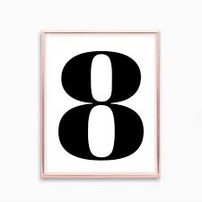 Printable Number 8, Number Eight Poster, Black and White Number, Typography  Print, Wall Print, Minimalist Print - Etsy
