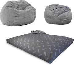 These anatomic seats conform to your body to give a unique blend of support when you sit down on (or in, really) this bean bag chair, you'll be pleased to find that it feels just like you expect, too. Amazon Com Cordaroy S Chenille Bean Bag Chair Convertible Chair Folds From Bean Bag To Bed As Seen On Shark Tank Charcoal Full Size Furniture Decor