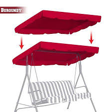 New 73 X52 Swing Canopy Replacement Porch Top Cover Seat Patio Outdoor Furniture Burgundy Walmart Com Patio Swing Canopy Swing Canopy Replacement Outdoor Patio Swing