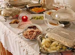 Here you will find lesson ideas to. A Christmas Buffet Table With Silverware Containing All The Stock Photo Picture And Royalty Free Image Image 1050530