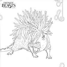 On page coloring popular scenes and magical creatures. Fantastic Beasts And Where To Find Them Coloring Pages