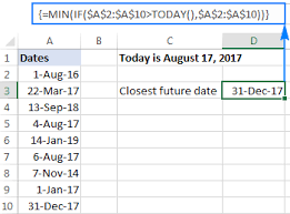 Get A Future Date Closest To Today Date Today Excel Excel Formula