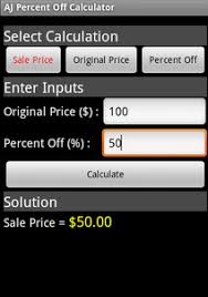 sale discount price shopping calculator percent off saving