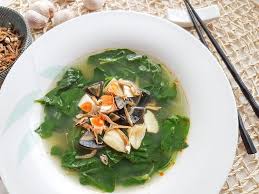 Bring chicken broth to boil. Chinese Spinach Soup Century Egg Recipe
