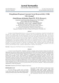Maybe you would like to learn more about one of these? Pdf Pengelolaan Program Corporate Social Responsibility Csr Pln Peduli Studi Kasus Di Kantor Pusat Pt Pln Persero
