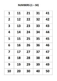 50 number chart page printable coloring pages for kids