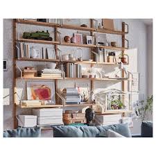 Svalnas Bamboo Wall Mounted Shelf Combination 193x25x176 Cm Ikea In 2021 Wall Mounted Shelves Bamboo Shelf Ikea