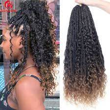 Available in 14 and 22 inches. 22 Curly Goddess Box Braids Crochet Hair Extension Synthetic Messy Boho Braids Ebay