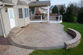 Decorative fire pits can be found at major retailers and offer the same warmth and function as a diy stone or paver fire pit. Stamped Concrete Patio Ideas With Fire Pit Interior Design Library