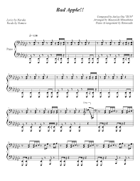 Print And Download In Pdf Or Midi Bad Apple Song Details Composed By Jun Ya Ota Zun Arranged By Masayoshi M Bad Apple Voice Lesson Piano