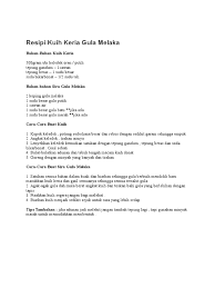 Bahan die tak banyak pon. Resipi Kuih Keria Gula Melaka