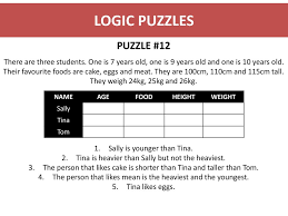 Access the seattle times jumble puzzle game online through the newspaper website using an internet. Logic Puzzles Puzzle 1 There Are 3 Monsters That Weight 122kg 222kg And 223kg Are 1010cm 1020cm And 1021cm Tall And Have Mouths That Are 11cm 22cm Ppt Download