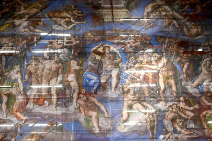 Vatican removes salty white film coating Michelangelo's 'The Last Judgment'