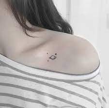 Representative Of All That Is Out There Get A Planet And Some Stars Or A Miniature Galaxy Simple But Gorgeous Cute Tiny Tattoos Star Tattoos Planet Tattoos