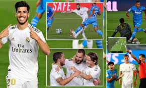 Pagesbusinessessports & recreationsports teamamateur sports teamreal madrid vs valencia. Real Madrid 3 0 Valencia Super Sub Marco Asensio Hits Great Volley As Karim Benzema Scores Brace Daily Mail Online