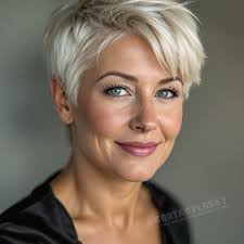 TEXTURED SHORT HAIR INSPIRATION To achieve the textures and perfect blonde  colour in your short hair Kratkovlasky recommends to use 👇 Moroccanoil Dry  Texture Spray 💚 https://amzn.to/3JLxbUs Moroccanoil Texture Clay 💜  https://amzn.to/3wk8BXu