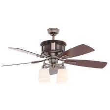 Hampton Bay Garrison 52 In Indoor Gunmetal Ceiling Fan With Light Kit And Remote Control Ac438 Gm The Home Depot Ceiling Fan With Light Ceiling Fan Gray Ceiling Fan
