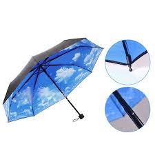 2016 Hot Umbrellas The Super Anti Uv Umbrellas Sun Protection Parasols Rain Umbrella Blue Sky 3 Folding Drop Shipping On Sal Umbrella Rain Umbrella Uv Umbrella