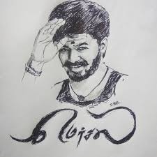 Mersal Fan Art Vijay Mersal Thalapathey Drawing Pencil Photo Pencil Drawings Drawings