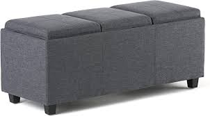 A comfy place to sit, a coffee table, or somewhere to rest your arms while sitting on the floor playing video games, pick on of these plush wonders to match your current furniture, and experience all an extra. Amazon Com Simplihome Avalon 42 Inch Wide Rectangle Storage Ottoman In Upholstered Slate Grey Linen Look Fabric Coffee Table For The Living Room Bedroom Contemporary Furniture Decor