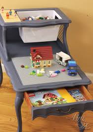 Lego Table From Two Tier End Table Repurposed Furniture Diy Lego Table Diy Lego Table