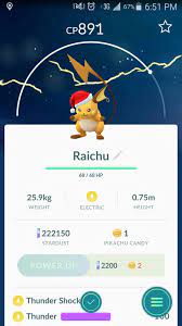 Christmas Raichu Victory I Finally Caught Enough Of Those Pika Mas Rodents To Get Me A Raichu With A Santa Hat Raichu Pokemon Go Shiny Pokemon