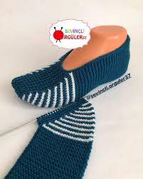 Instagram Da Sevincli Orguler Mutlu Bol Gunesli Bir Hafta Diliyorum Herkese Knitted Slippers Pattern Crochet Shoes Crochet Socks Pattern
