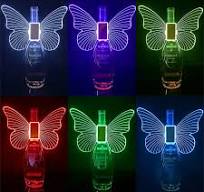 LED Champagne Bottle Lights - Strobe Baton With Angel Wings For Bar Parties  & Clubs