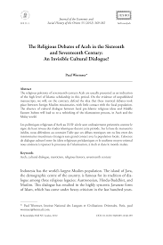 The Religious Debates of Aceh in the Sixteenth and Seventeenth Century: An  Invisible Cultural Dialogue?