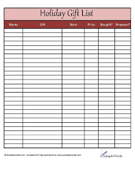 Add any gift from any online retailer. Holiday Gift List Organizer Download Free Excel Xls File
